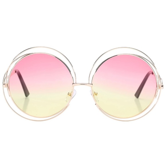 FARRAH PINK OMBRÉ RETRO 70’s OVERSIZED SHADES *NEW - Picture 6 of 7